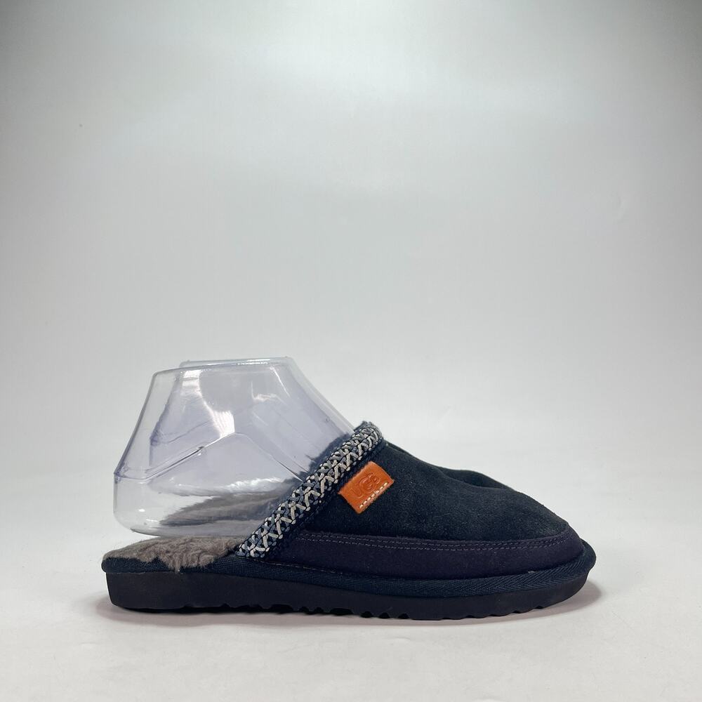 UGG Tasman Clogs Navy Blue Shearling Comfort Suede Slip On Slippers Youth Size 5